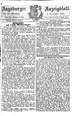 Augsburger Anzeigeblatt Samstag 5. November 1870