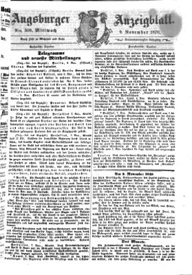 Augsburger Anzeigeblatt Mittwoch 9. November 1870