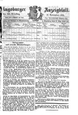 Augsburger Anzeigeblatt Dienstag 15. November 1870