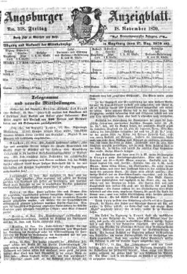 Augsburger Anzeigeblatt Freitag 18. November 1870