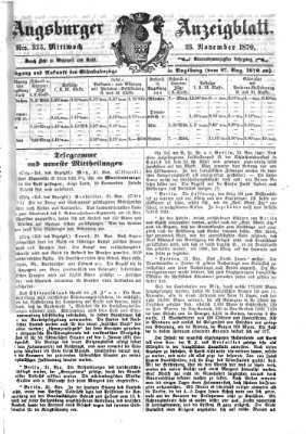 Augsburger Anzeigeblatt Mittwoch 23. November 1870