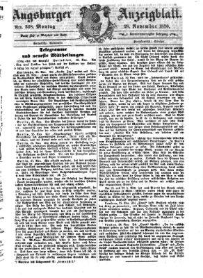 Augsburger Anzeigeblatt Montag 28. November 1870