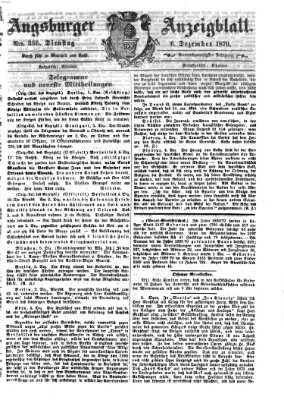 Augsburger Anzeigeblatt Dienstag 6. Dezember 1870