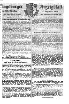 Augsburger Anzeigeblatt Dienstag 13. Dezember 1870