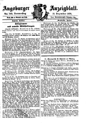 Augsburger Anzeigeblatt Donnerstag 15. Dezember 1870