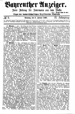 Bayreuther Anzeiger Sonntag 3. Januar 1869