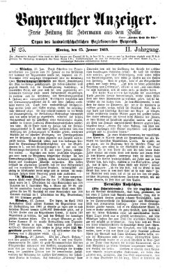 Bayreuther Anzeiger Montag 25. Januar 1869