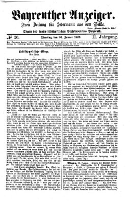 Bayreuther Anzeiger Dienstag 26. Januar 1869