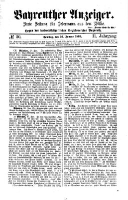 Bayreuther Anzeiger Samstag 30. Januar 1869