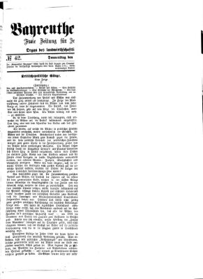 Bayreuther Anzeiger Donnerstag 11. Februar 1869