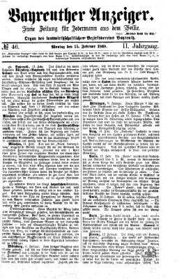 Bayreuther Anzeiger Montag 15. Februar 1869