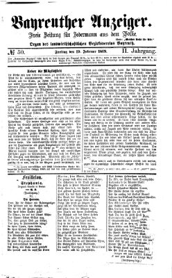 Bayreuther Anzeiger Freitag 19. Februar 1869