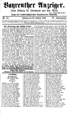 Bayreuther Anzeiger Samstag 20. Februar 1869