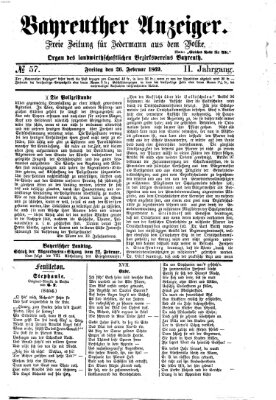 Bayreuther Anzeiger Freitag 26. Februar 1869