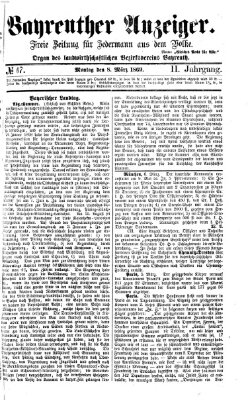 Bayreuther Anzeiger Montag 8. März 1869