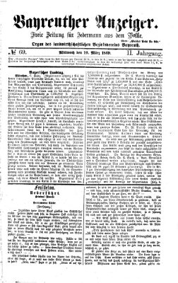 Bayreuther Anzeiger Mittwoch 10. März 1869