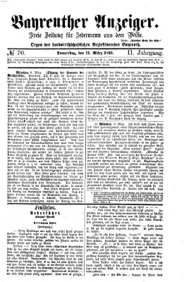 Bayreuther Anzeiger Donnerstag 11. März 1869