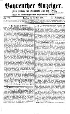 Bayreuther Anzeiger Samstag 13. März 1869