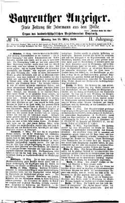 Bayreuther Anzeiger Montag 15. März 1869