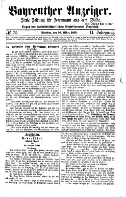 Bayreuther Anzeiger Dienstag 16. März 1869