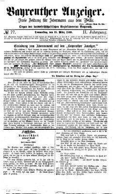 Bayreuther Anzeiger Donnerstag 18. März 1869