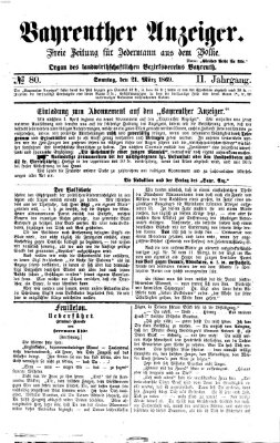 Bayreuther Anzeiger Sonntag 21. März 1869