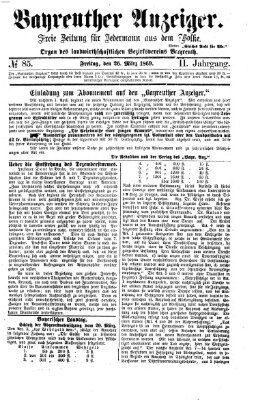 Bayreuther Anzeiger Freitag 26. März 1869