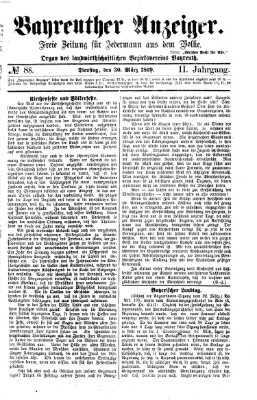 Bayreuther Anzeiger Dienstag 30. März 1869