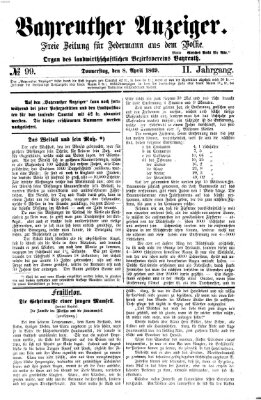 Bayreuther Anzeiger Donnerstag 8. April 1869