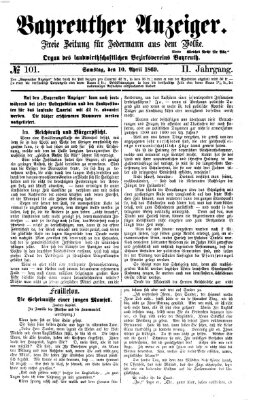 Bayreuther Anzeiger Samstag 10. April 1869