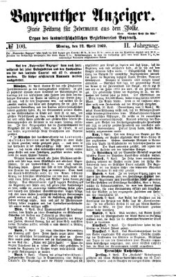 Bayreuther Anzeiger Montag 12. April 1869