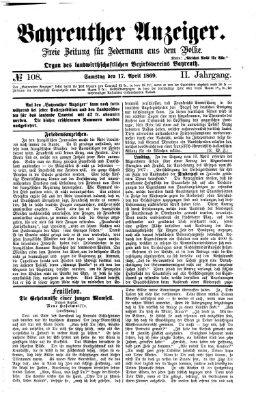 Bayreuther Anzeiger Samstag 17. April 1869