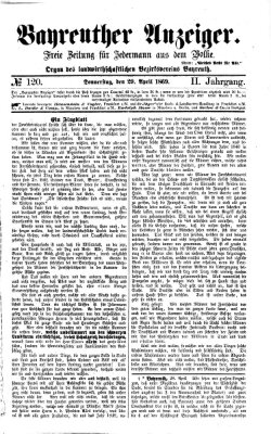 Bayreuther Anzeiger Donnerstag 29. April 1869