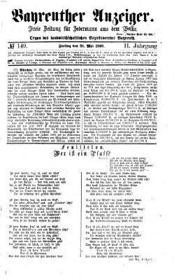 Bayreuther Anzeiger Freitag 28. Mai 1869