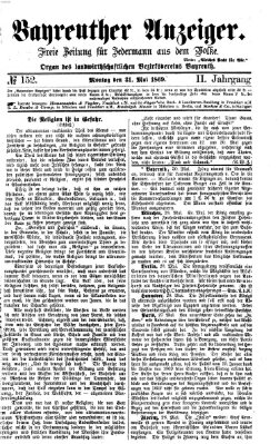 Bayreuther Anzeiger Montag 31. Mai 1869