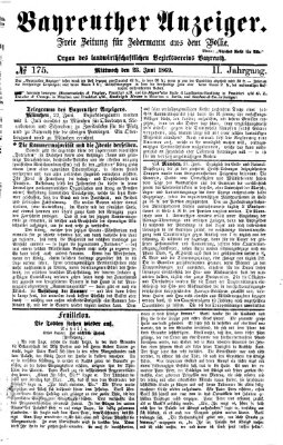 Bayreuther Anzeiger Mittwoch 23. Juni 1869