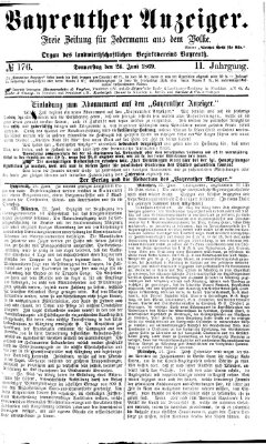 Bayreuther Anzeiger Donnerstag 24. Juni 1869