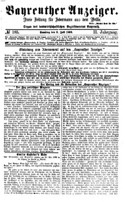 Bayreuther Anzeiger Samstag 3. Juli 1869