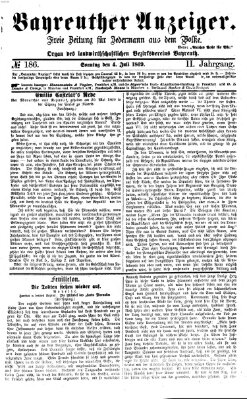 Bayreuther Anzeiger Sonntag 4. Juli 1869