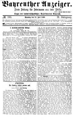 Bayreuther Anzeiger Sonntag 11. Juli 1869