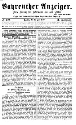 Bayreuther Anzeiger Samstag 17. Juli 1869