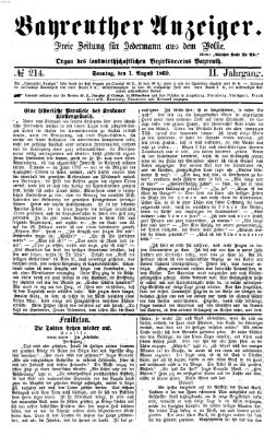 Bayreuther Anzeiger Sonntag 1. August 1869