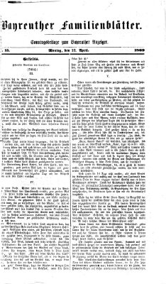 Bayreuther Anzeiger Montag 12. April 1869