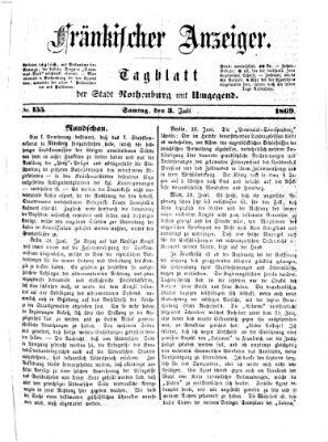 Fränkischer Anzeiger Samstag 3. Juli 1869