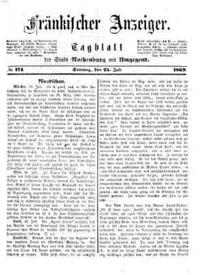 Fränkischer Anzeiger Sonntag 25. Juli 1869