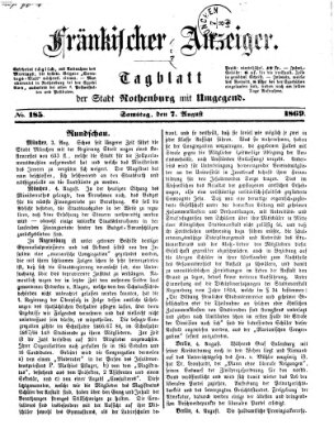 Fränkischer Anzeiger Samstag 7. August 1869