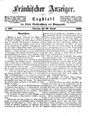 Fränkischer Anzeiger Sonntag 22. August 1869