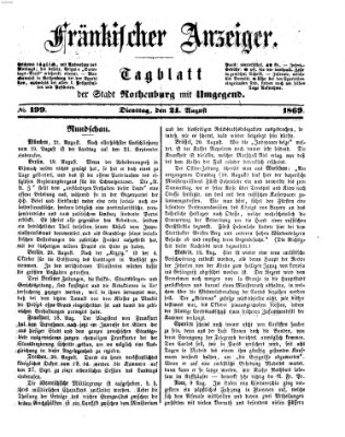 Fränkischer Anzeiger Dienstag 24. August 1869