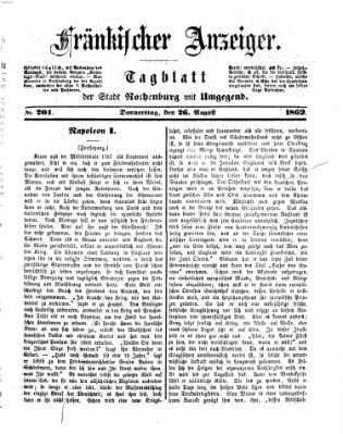 Fränkischer Anzeiger Donnerstag 26. August 1869