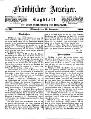 Fränkischer Anzeiger Mittwoch 15. September 1869